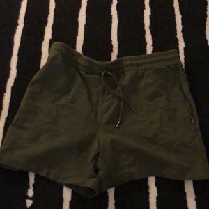 Olive green cotton shorts